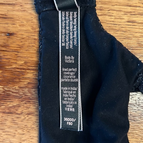 Victoria’s Secret Body by Victoria Lined Perfect Coverage Bra Women 36DDD Black - Picture 7 of 8